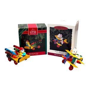 Hallmark Keepsake Ornament Set 1992 & 1996 Lot Handcrafted Crayola Crayon Series